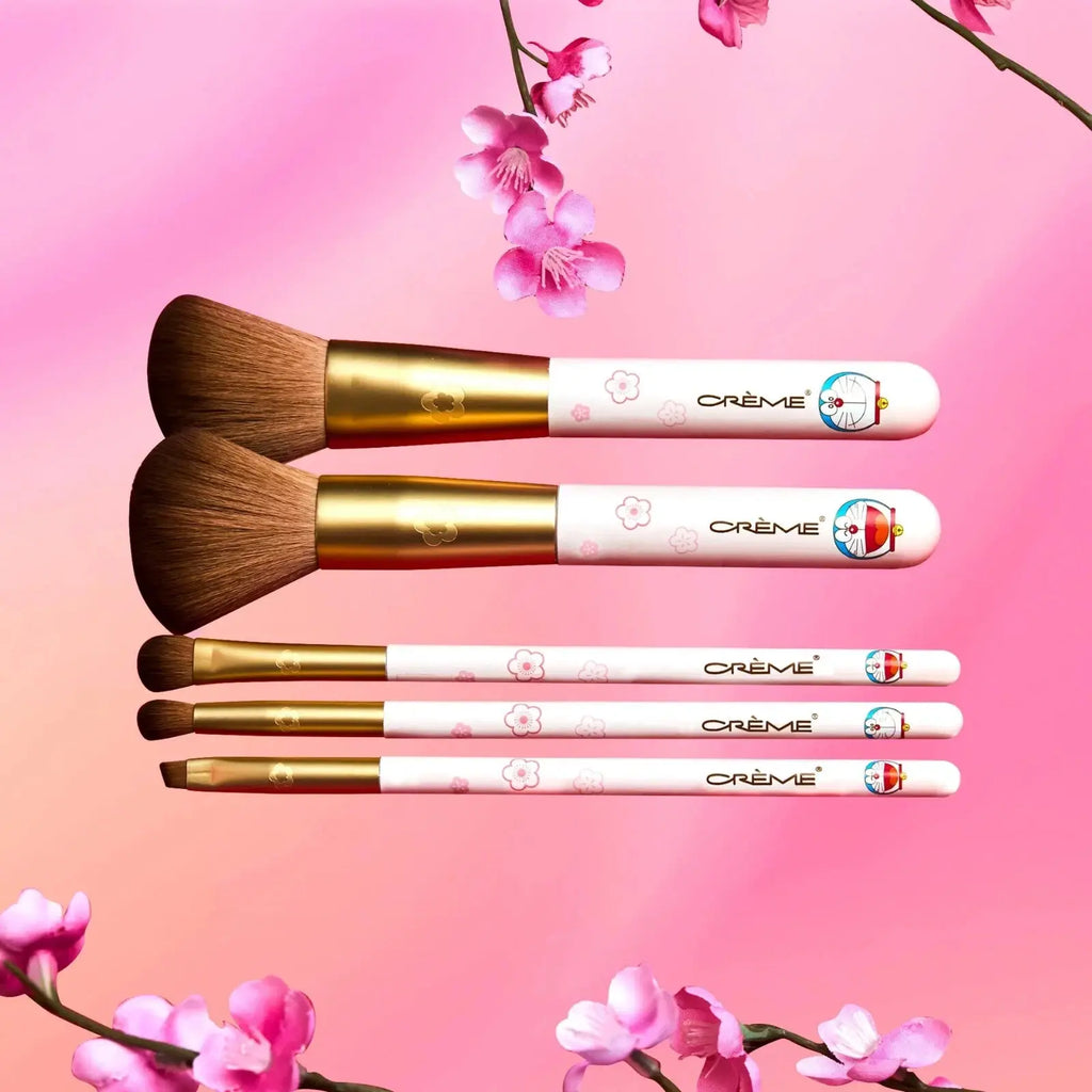 Doraemon Fluffy Fortune 5pc Vegan Makeup Brush Set