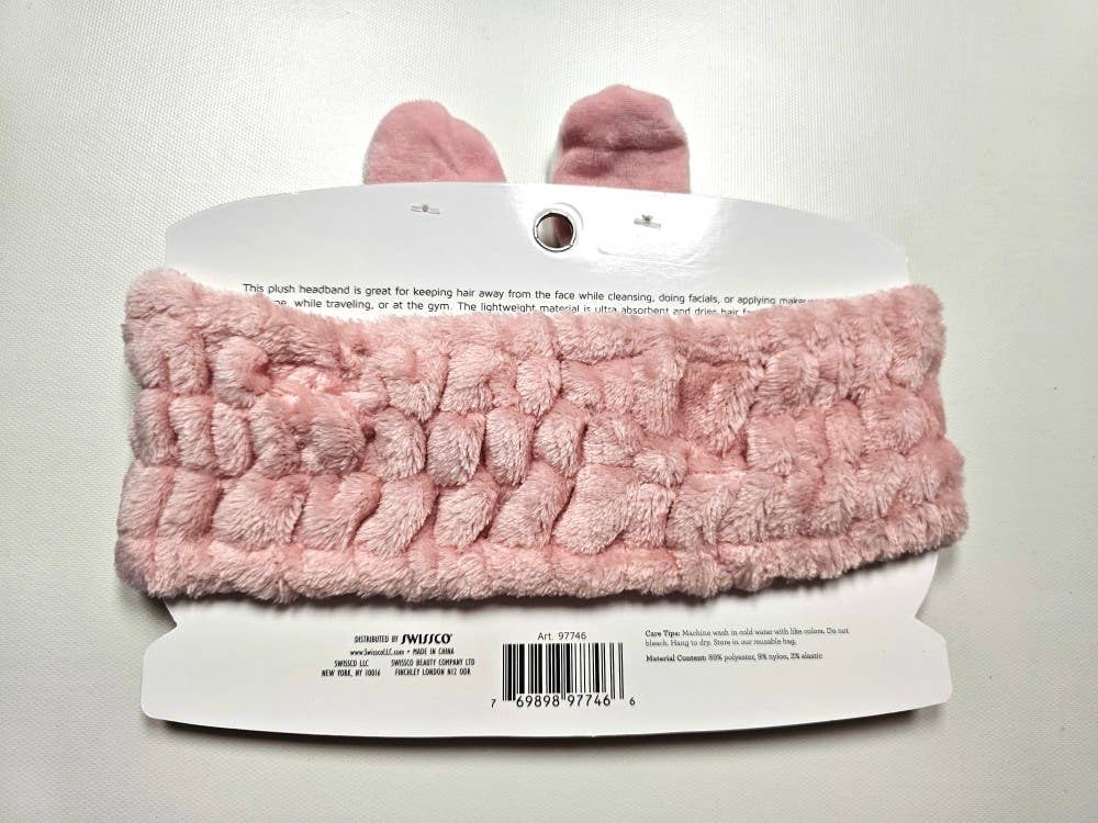 Bunny Plush Spa Headband for Makeup & Skincare