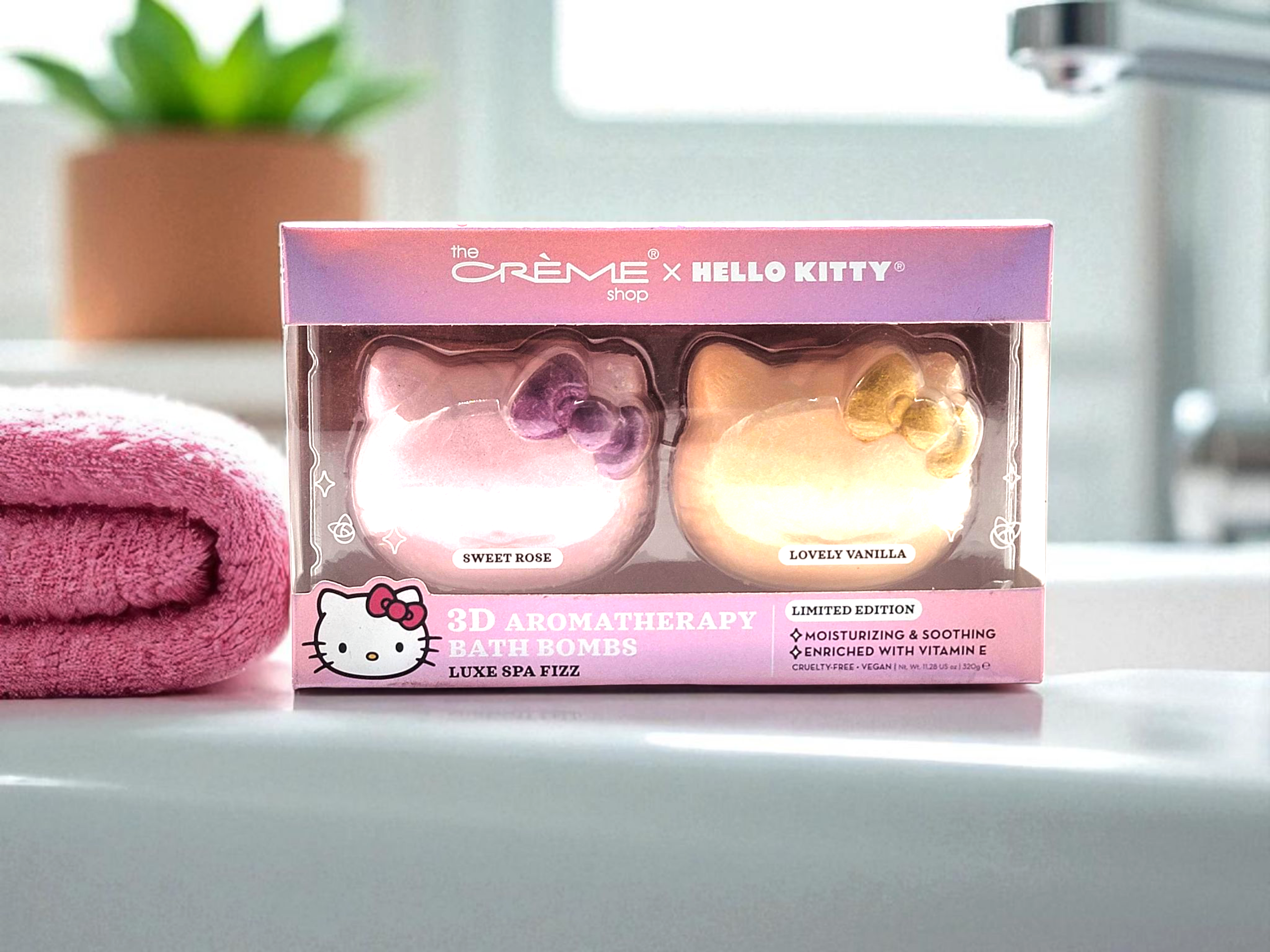The Crème Shop x Hello Kitty Aromatherapy Bath Bomb Duo