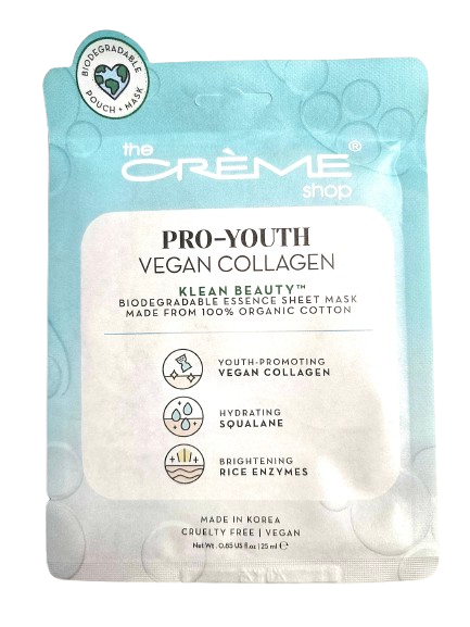 The Crème Shop Klean Beauty™ Vegan Collagen Face Sheet Mask