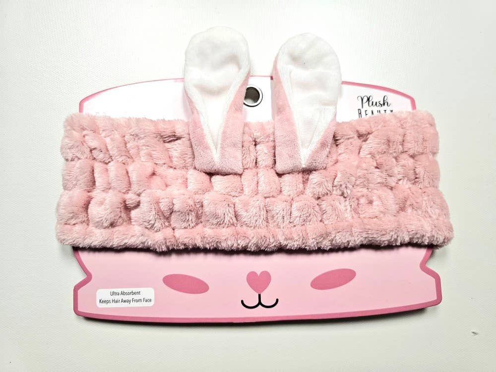 Bunny Plush Spa Headband for Makeup & Skincare