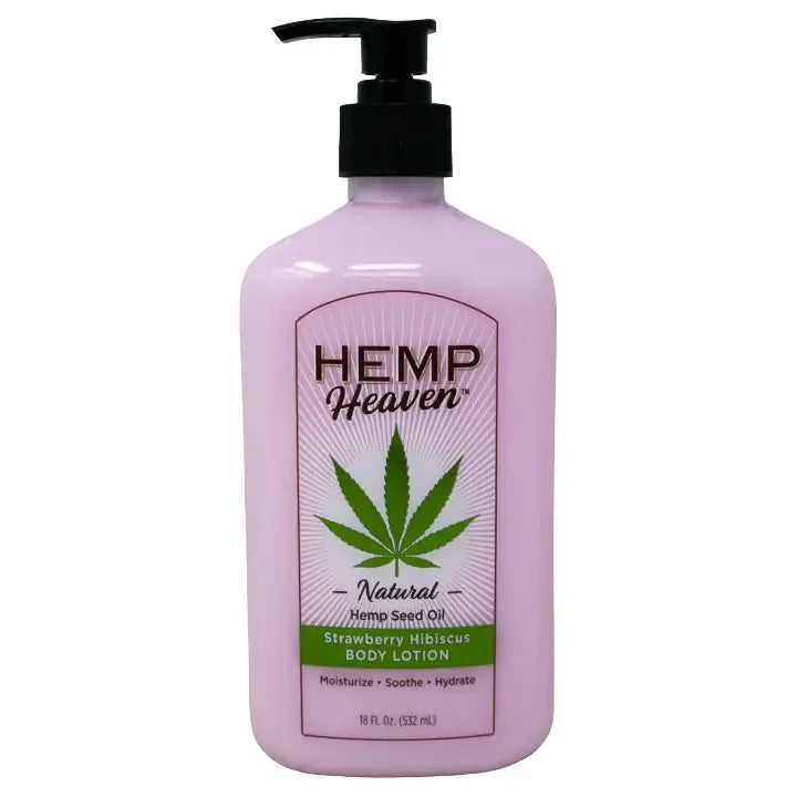 18oz Hemp Seed Oil Body Lotion with Pump - Strawberry Hibiscus